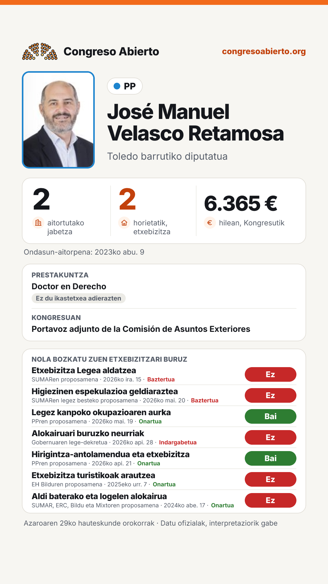 Txartela: José Manuel Velasco Retamosa
