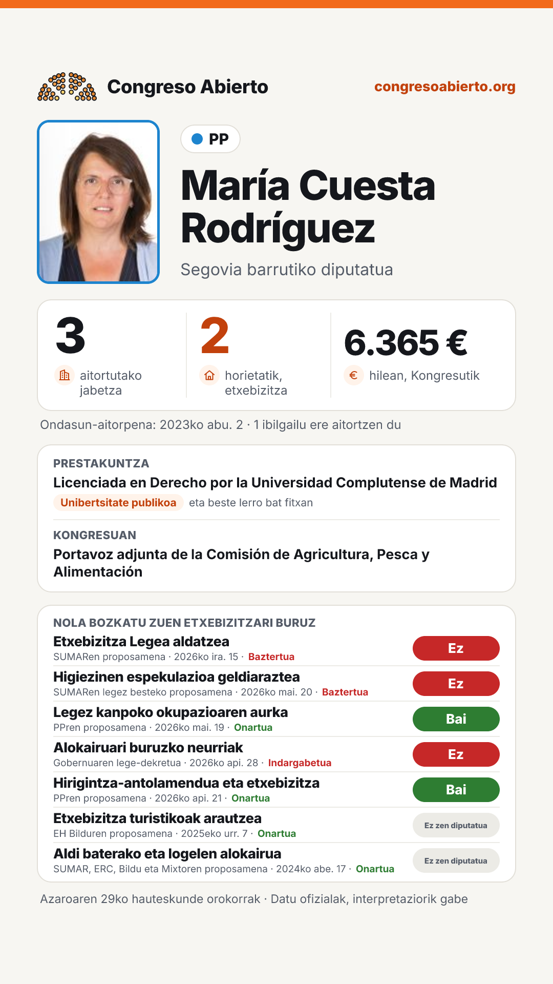 Txartela: María Cuesta Rodríguez